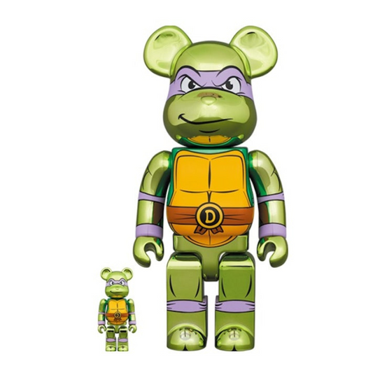 BE@RBRICK Donatello Chrome TMNT 400% + 100%