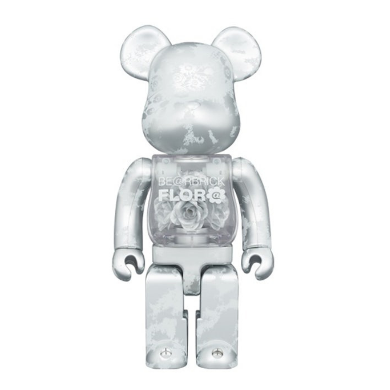 Bearbrick FLOR Silver 400%