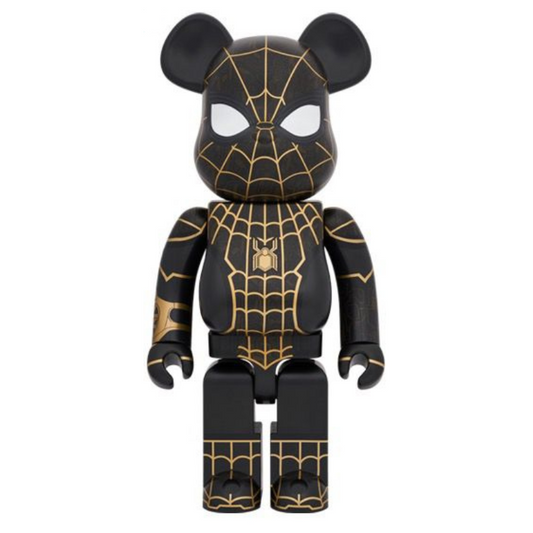 BEARBRICK SPIDER-MAN BLACK & GOLD SUIT 1000%