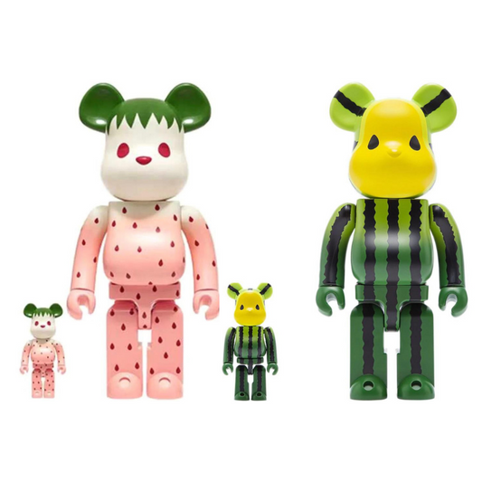 BE@RBRICK Clot Fruits Watermelon Strawberry Set 400% + 100%